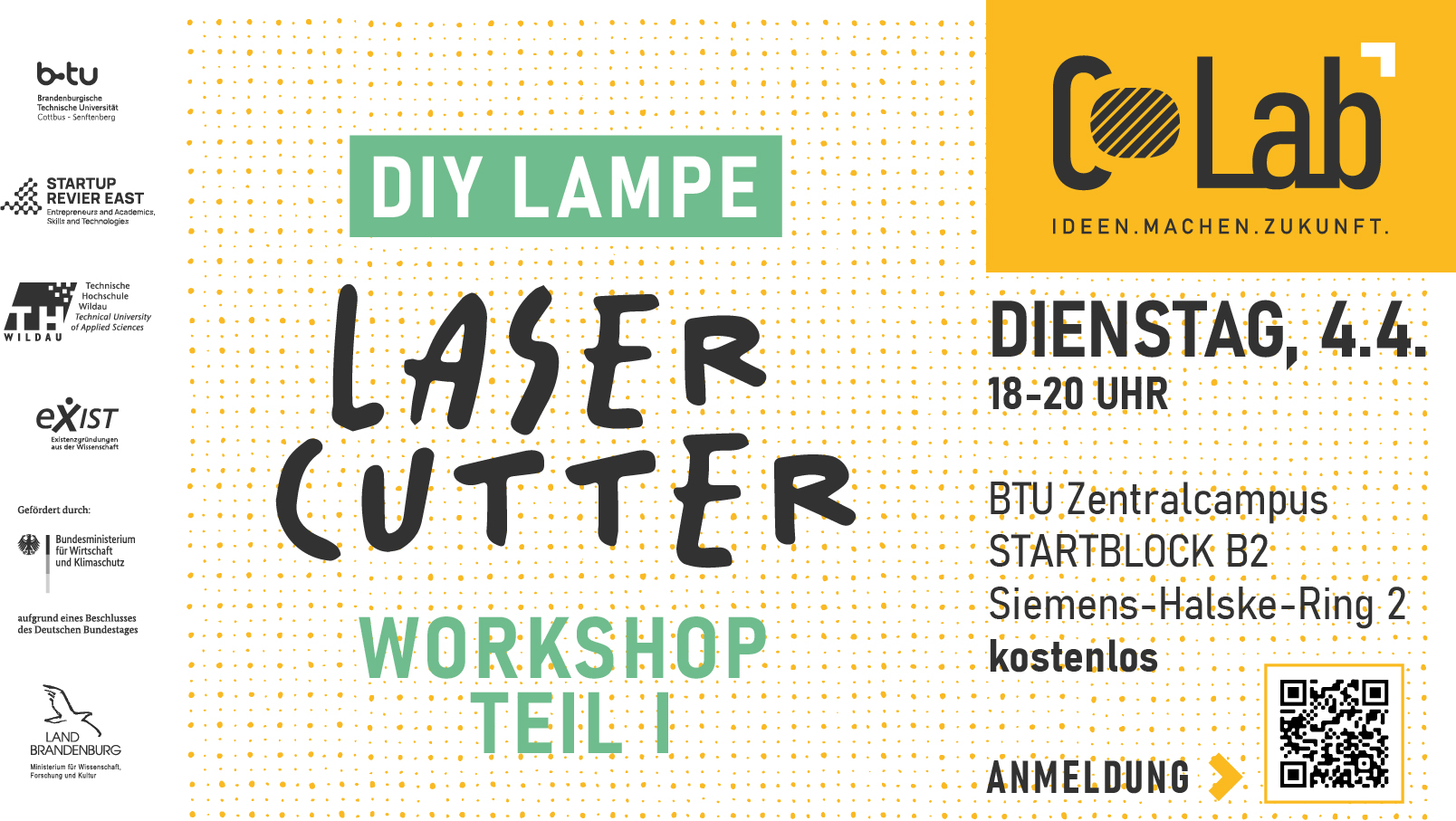 Flyer: Laserworkshop im COLab - DIY Lampe